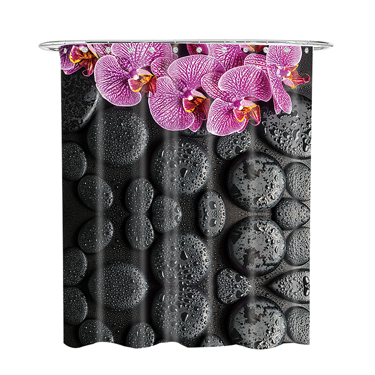 DUSCHVORHANG Madeira 180 x 200 cm - Violett, Textil (180/200cm) - Sanilo