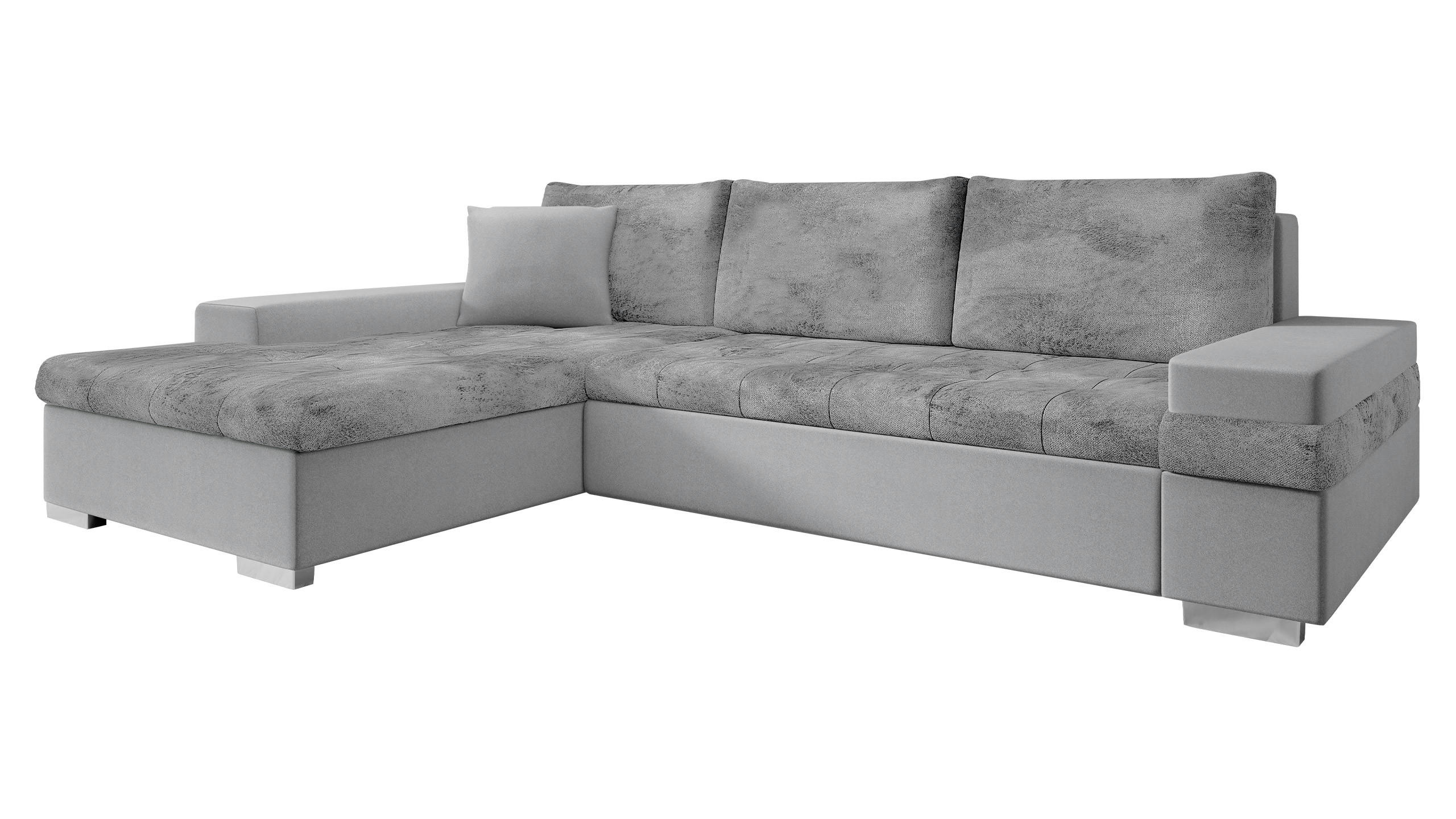 ECKSOFA Bangkok Mini Premium - Silberfarben/Graphitfarben, Holz/Textil (274/182cm) - MIRJAN24