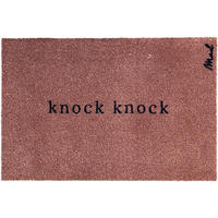 OUTDOOR FUßMATTE "Amira" mit Spruch "knock knock" Braun 50 x 75 cm - Schwarz/Braun, Kunststoff/Textil (50/75cm) - MAD ABOUT MATS