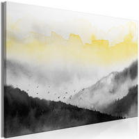 KUNSTDRUCK Schwarz-Weiß 120/80 cm - Gelb/Schwarz, Textil (120/80cm) - KUNSTLOFT
