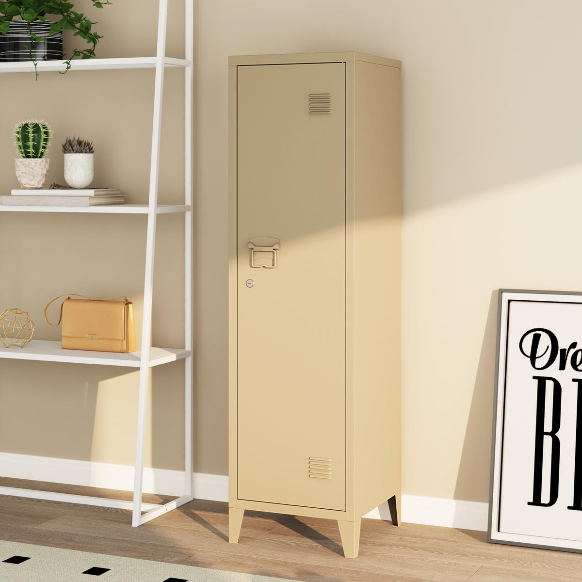 EINZELSPIND Kurikka - Braun, Metall (38/137/38cm) - [en.casa]