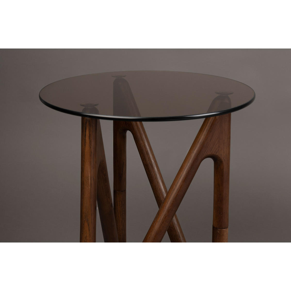 BEISTELLTISCH Naia Rund 40 cm Braun - Braun, Glas (40/40/50cm) - Dutchbone