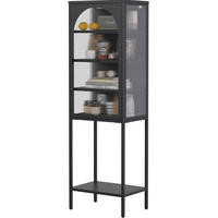 GLASVITRINE 50/35/160 cm in Schwarz mit abschließbarer Glastür - Schwarz, Glas (50/160/35cm) - BEAOK
