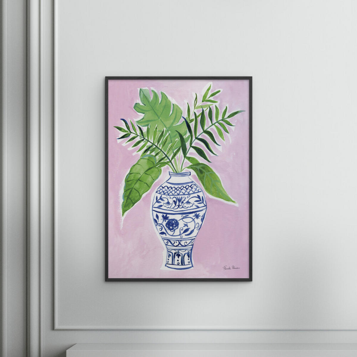 POSTER mit Rahmen Wild Apple - Elegant Chinoiserie I - Schwarz/Grün, Holz/Papier (50/70cm) - Poster&Frame