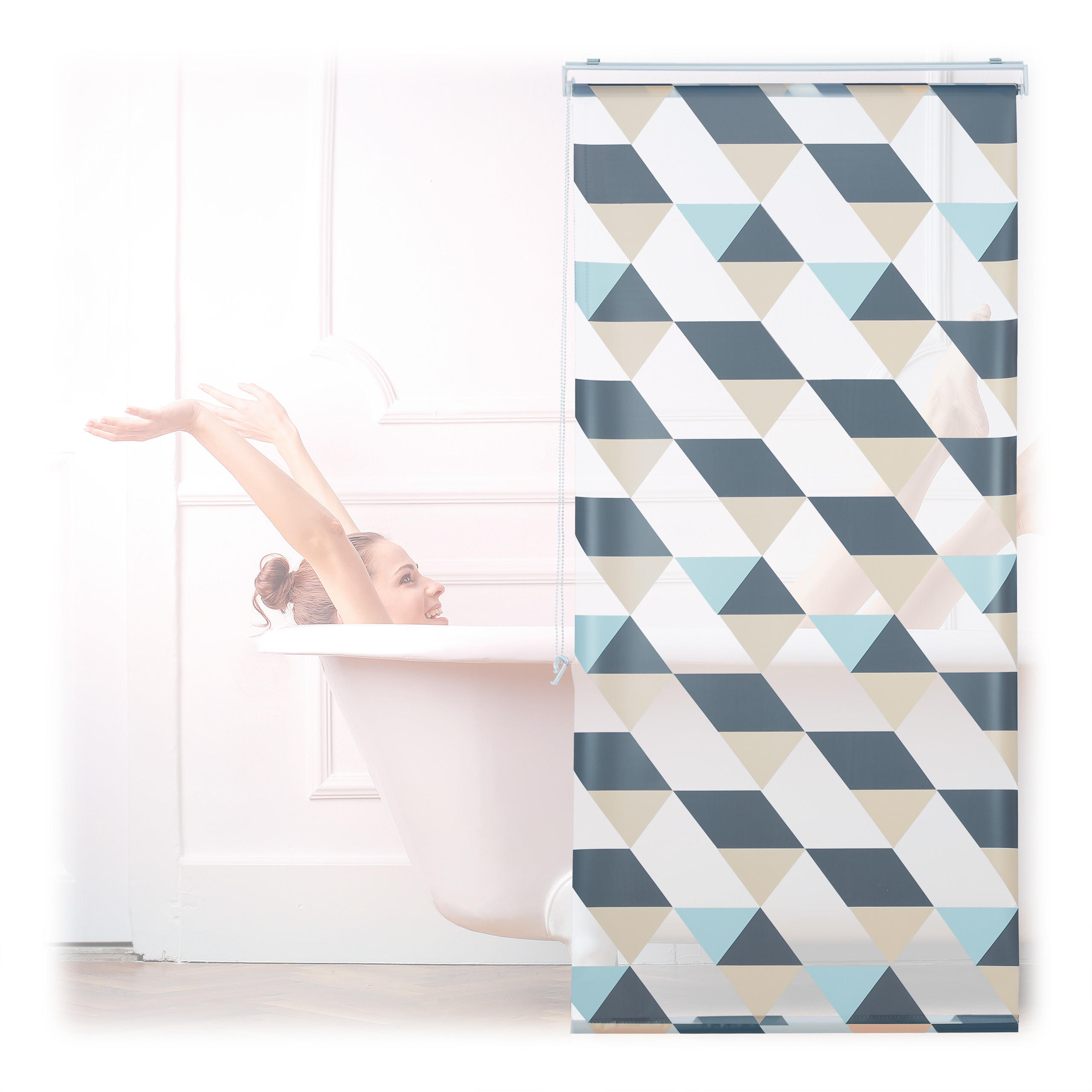 Relaxdays ROLETA Šedá geometrický vzor 80x240 cm