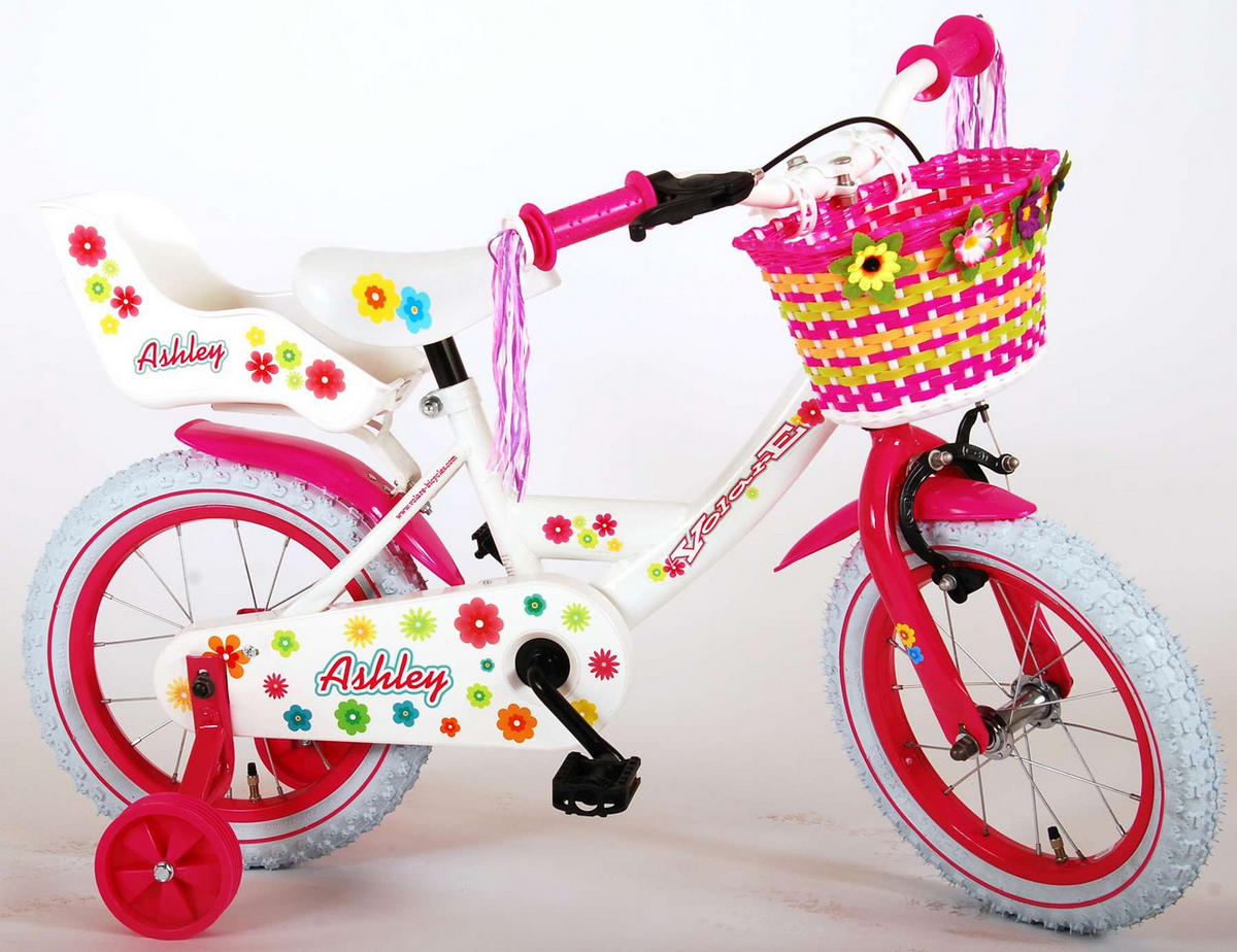 KINDERFAHRRAD Ashley - Mädchen - 14 Zoll - Rücktritt + Handbremse - Weiß - Weiß, Metall (54cm) - TPFSports