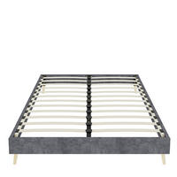 POLSTERBETT 140/200 cm DE-35450 mit Samtbezug Grau - Grau, Metall (140/200cm) - ComfortXL