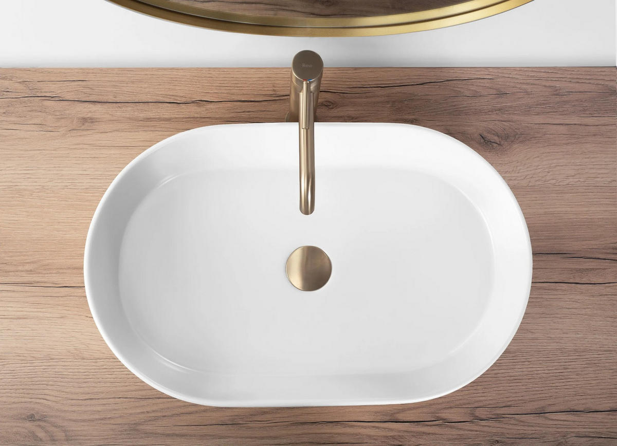 AUFSATZWASCHBECKEN Rea Nadia 60 White Matt - Weiß, Keramik (38.5/12/61cm) - REA