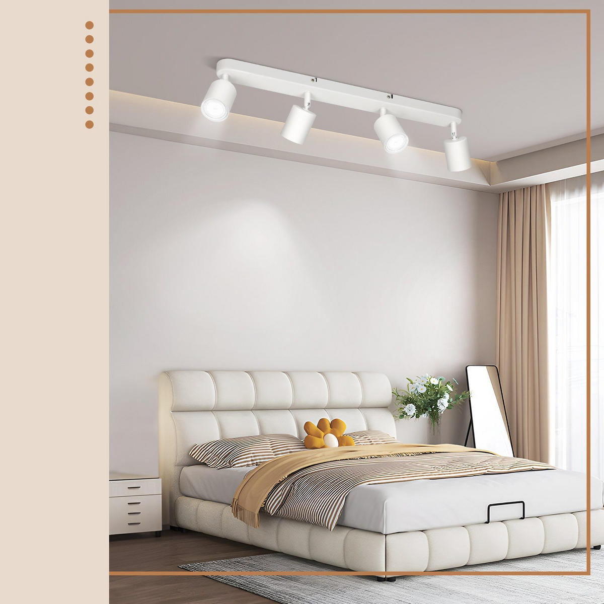 DECKENSTRAHLER Freiheit 4-flammig 58/7/14 cm - Weiß, Metall (58/7/14cm) - Nettlife