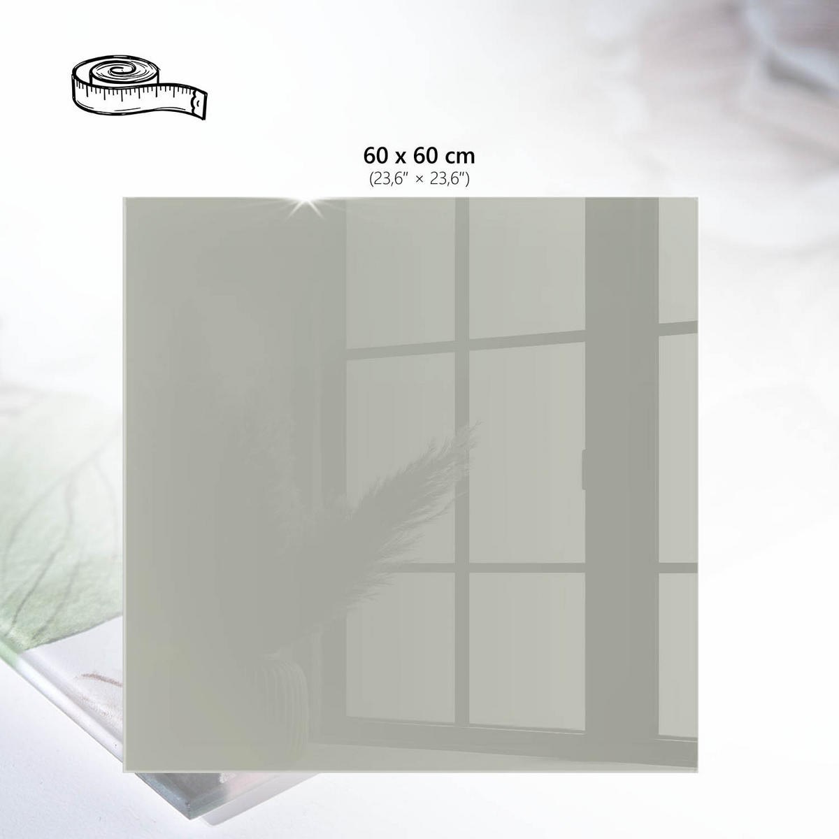 TISCHPLATTE 60x60 cm – Neutralgrau - Blau, Glas (60/60/0.4cm) - Wallfluent