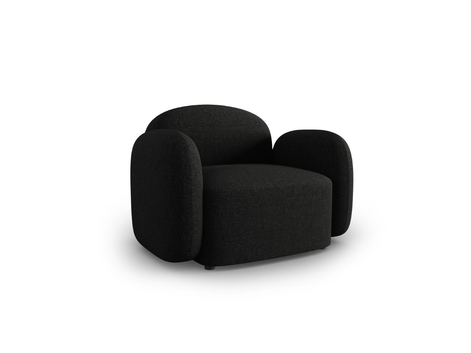 SESSEL Blair aus Chenille-Stoff mischung schwarz - Schwarz, Textil (87/80/119cm) - Micadoni