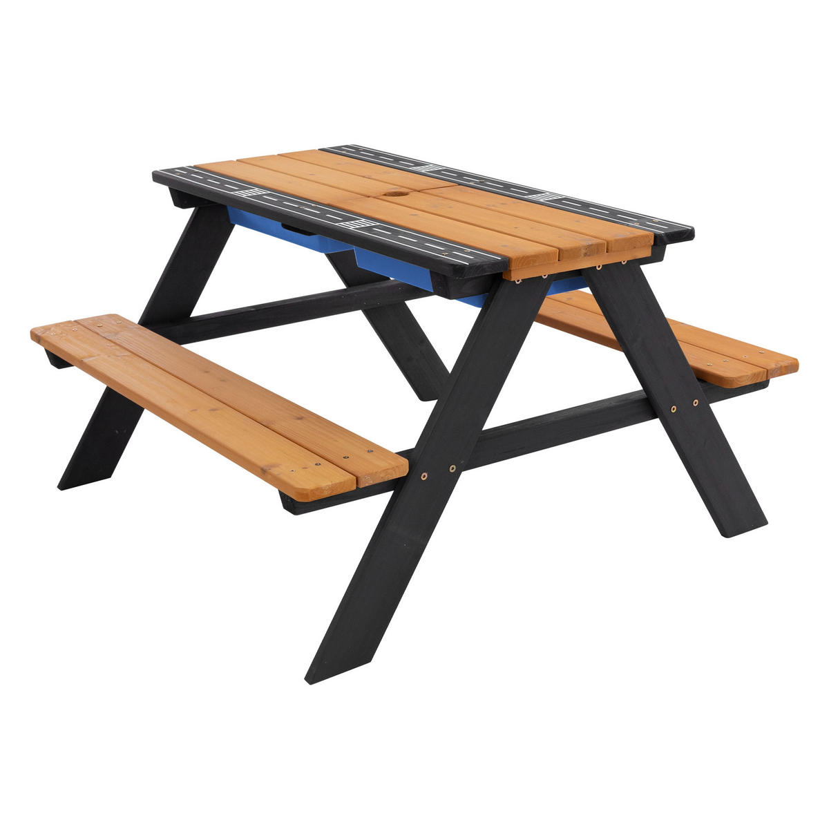 KINDERSITZGARNITUR OUTDOOR mit Spielwannen Naturbraun - Braun, Kunststoff - ML-DESIGN