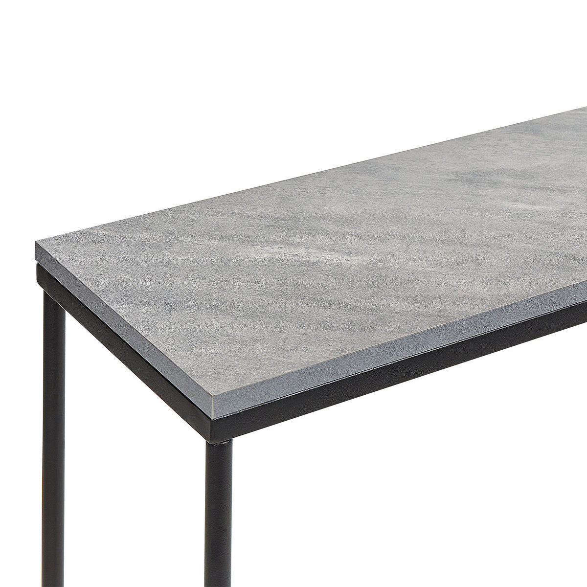 KONSOLENTISCH Betonoptik/schwarz Lakota - Schwarz/Grau, Holzwerkstoff (31/110/81cm) - Beliani