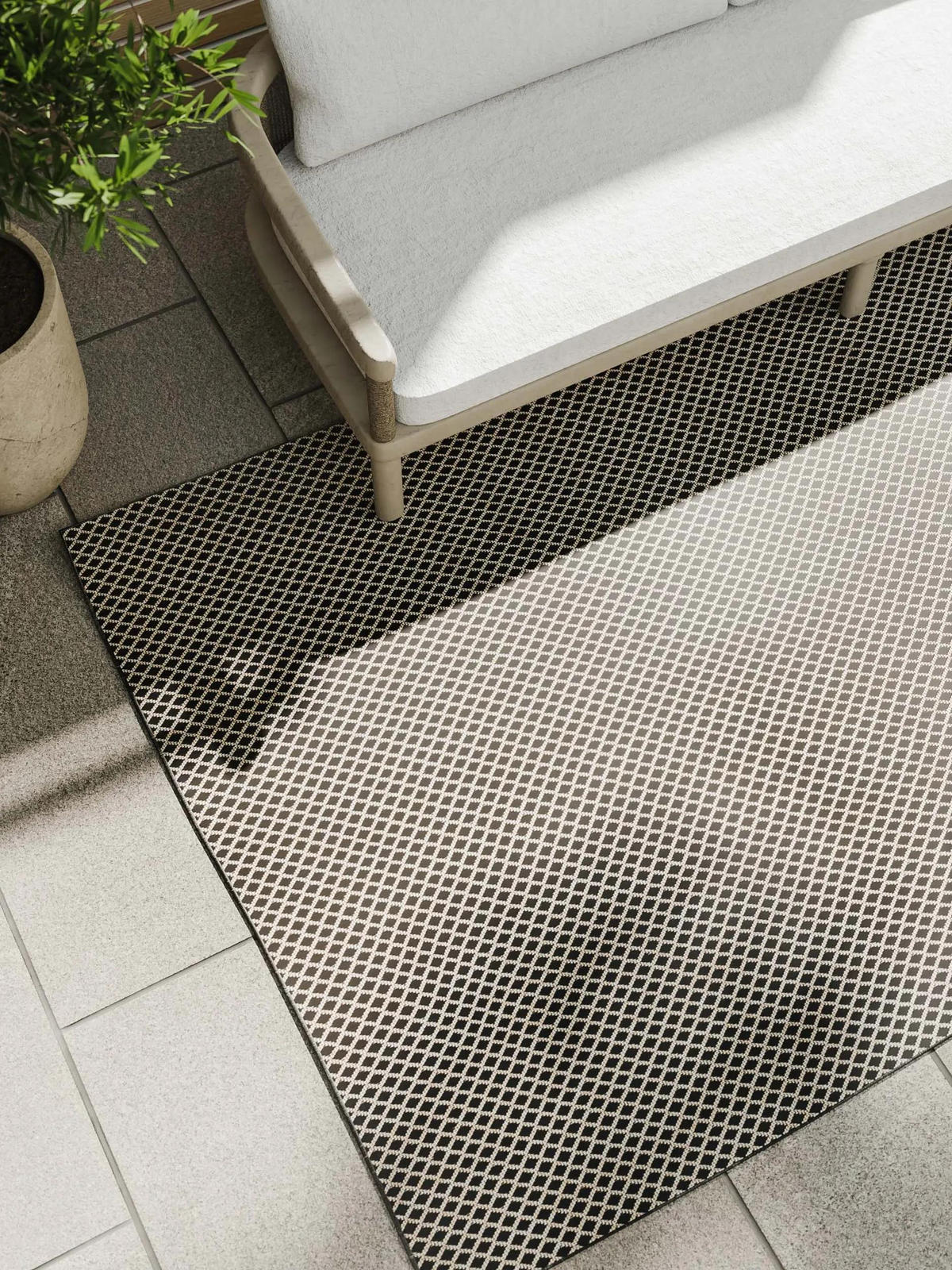 OUTDOORTEPPICH Lou Schwarz 300x400 cm - Schwarz, Kunststoff (300/400cm) - benuta