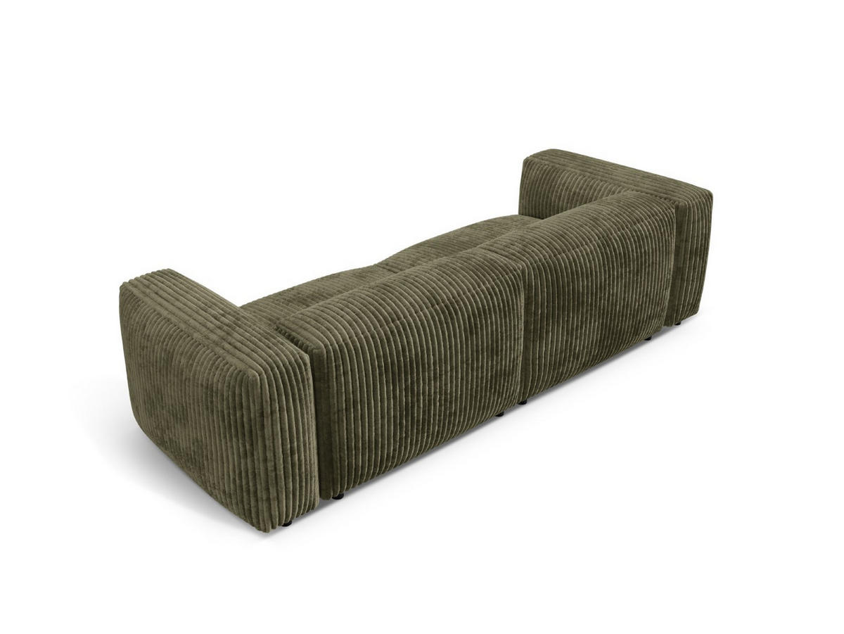 SOFA modular Martina aus Cord moosgrün 3 Sitzplätze - Salbeigrün, Textil (106/75/240cm) - Micadoni