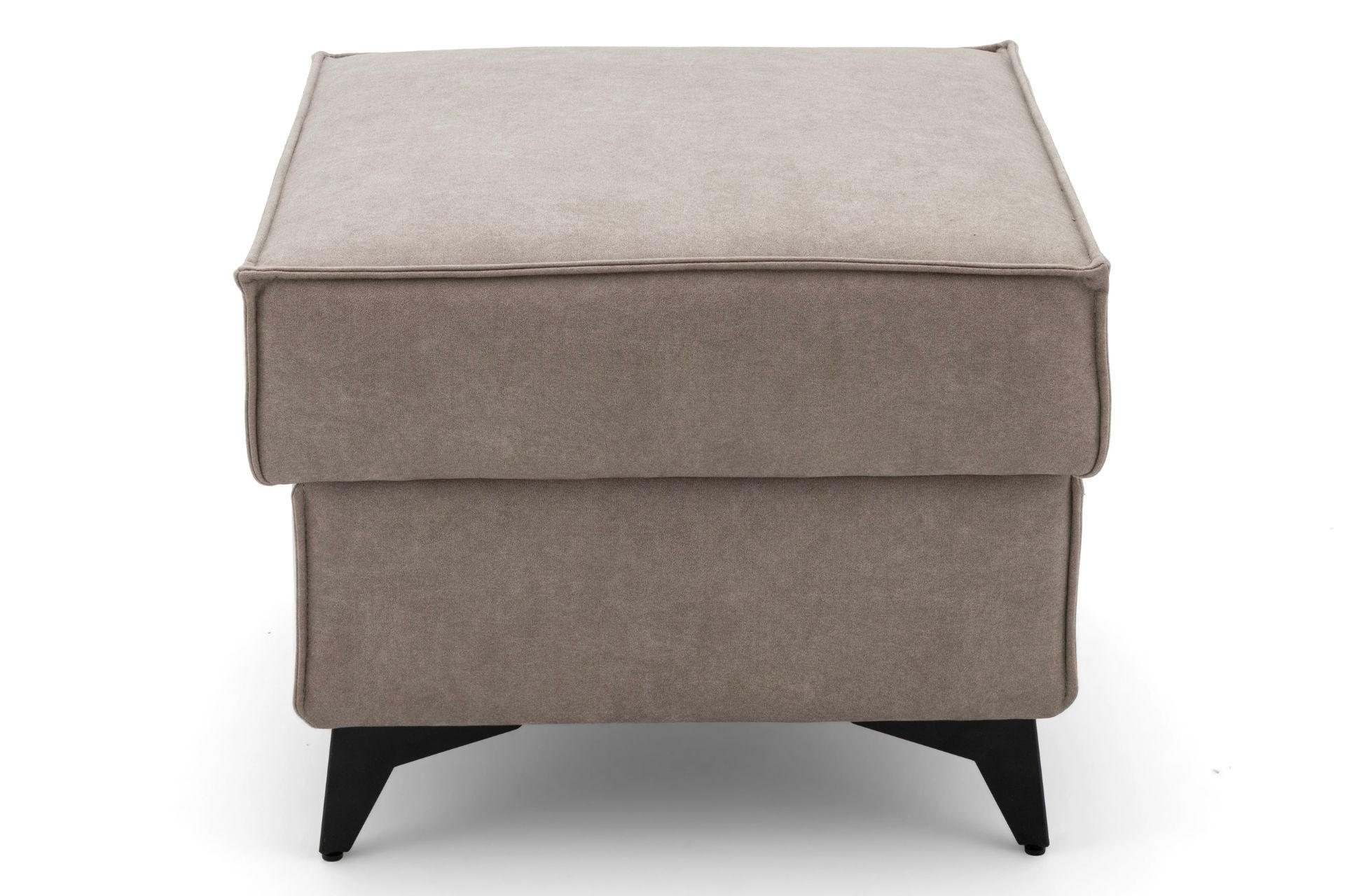 POUF PURE 55 x 55 cm Velours Creme - Creme/Schwarz, Holz/Textil (55/45/55cm) - Muffo