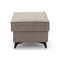 POUF PURE 55 x 55 cm Velours Creme - Creme/Schwarz, Holz/Textil (55/45/55cm) - Muffo
