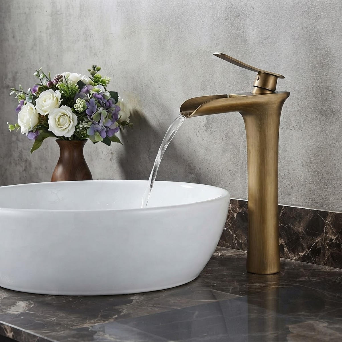 BADEZIMMERARMATUR, 28*15cm, gold - Goldfarben, Metall (40.87/7.8/25.8cm) - Vallsero