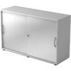 SCHIEBETÜRENSCHRANK - 2 Ordnerhöhen 40/120/74,8 cm in Grau/Silberfarben Bogengriff (Metall) - Silberfarben/Grau, Holzwerkstoff (120/74.8/40cm) - bümö
