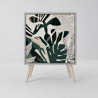 SIDEBOARD VERDURE FORMATION, Grau, 57,5x42x77,5 cm, Schräge Buchenholzfüße - Buchefarben/Multicolor, Holzwerkstoff/Buchenholz (57.5/77.5/42cm) - SpaceRebels