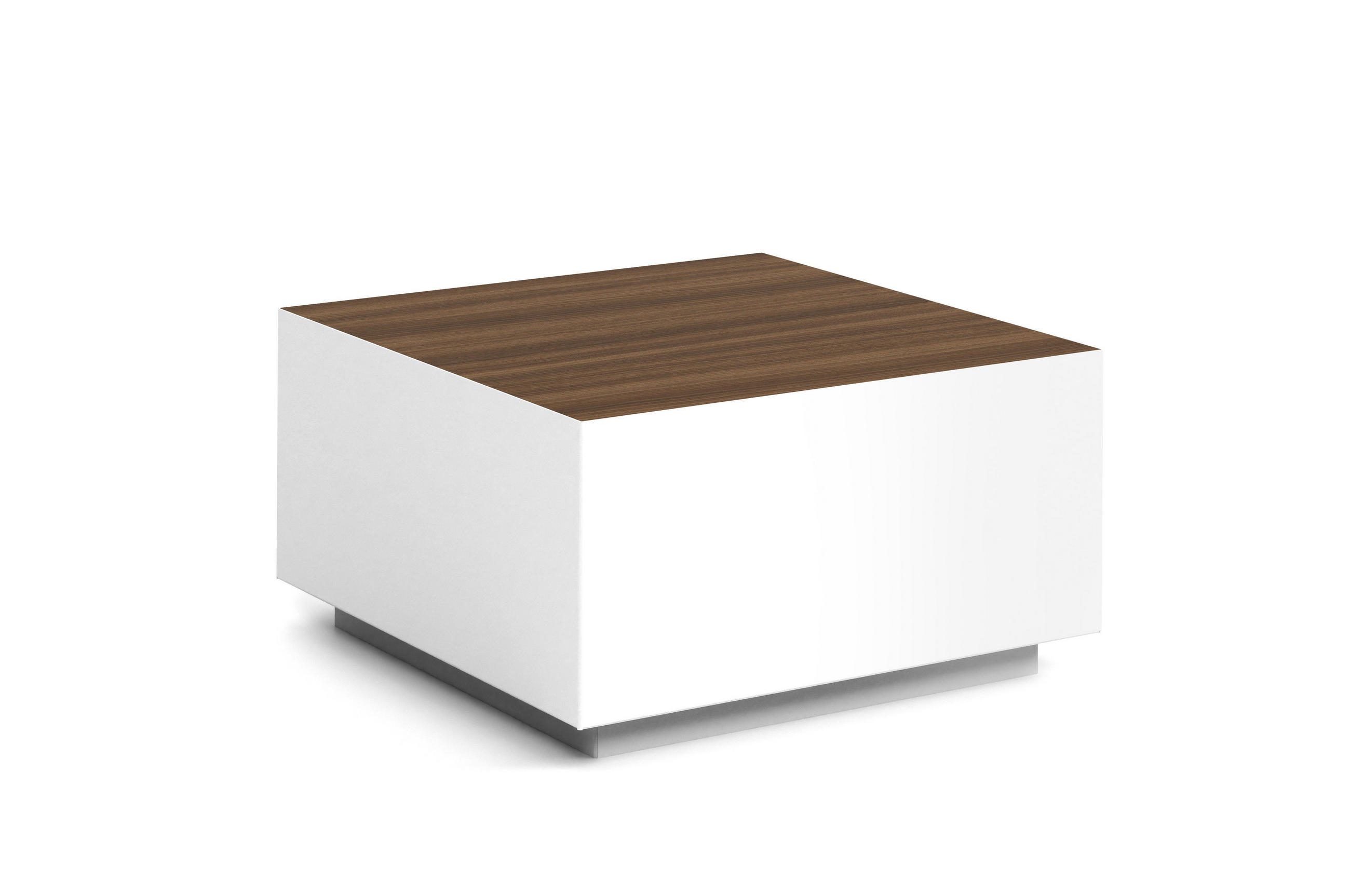 COUCHTISCH QUADRA - Kastanienfarben/Weiß, Holzwerkstoff (65/65/35cm) - Meblini