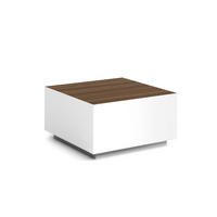 COUCHTISCH QUADRA - Kastanienfarben/Weiß, Holzwerkstoff (65/65/35cm) - Meblini