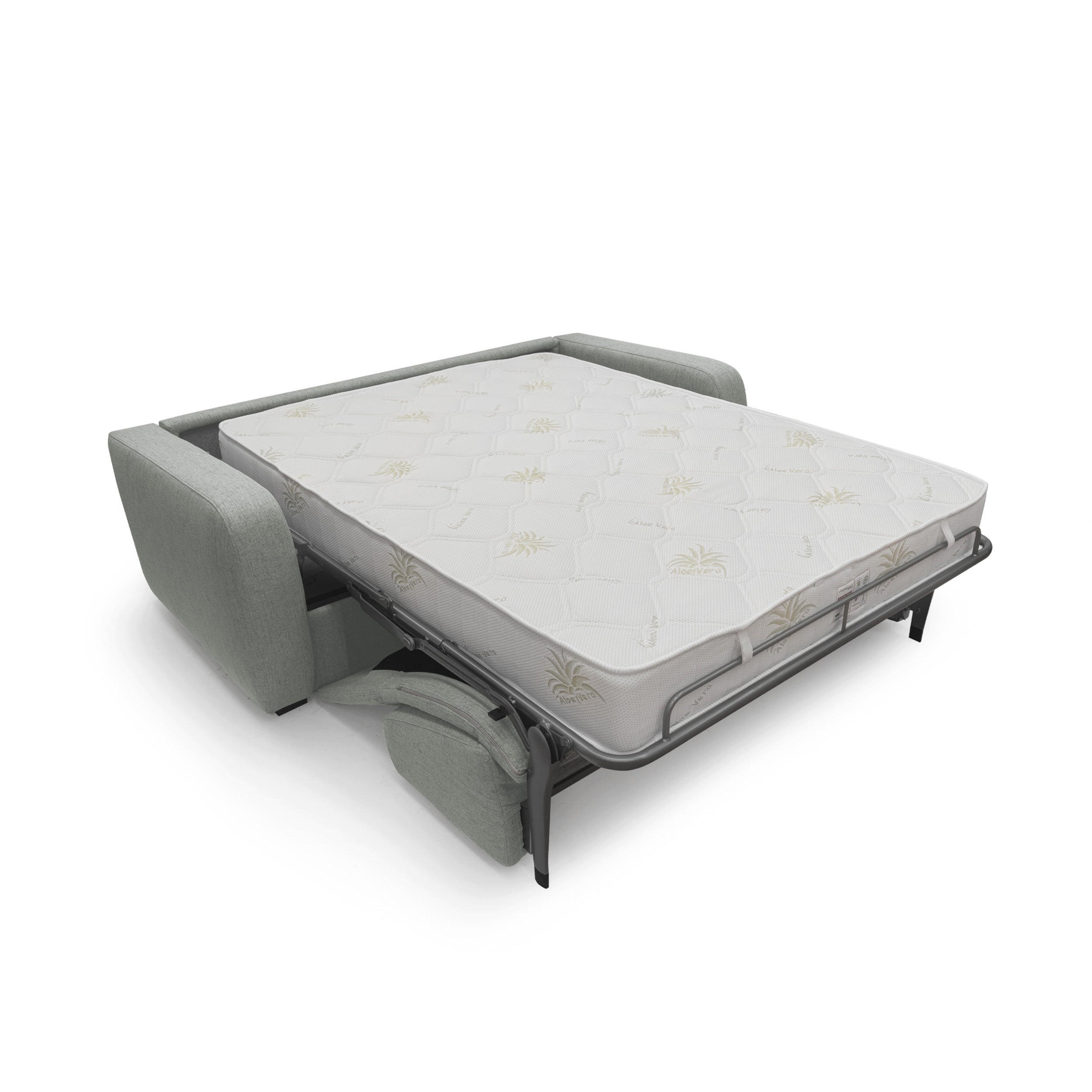SCHLAFSOFA Duna - Hellgrau, Textil (215/93/100cm) - Divani.store