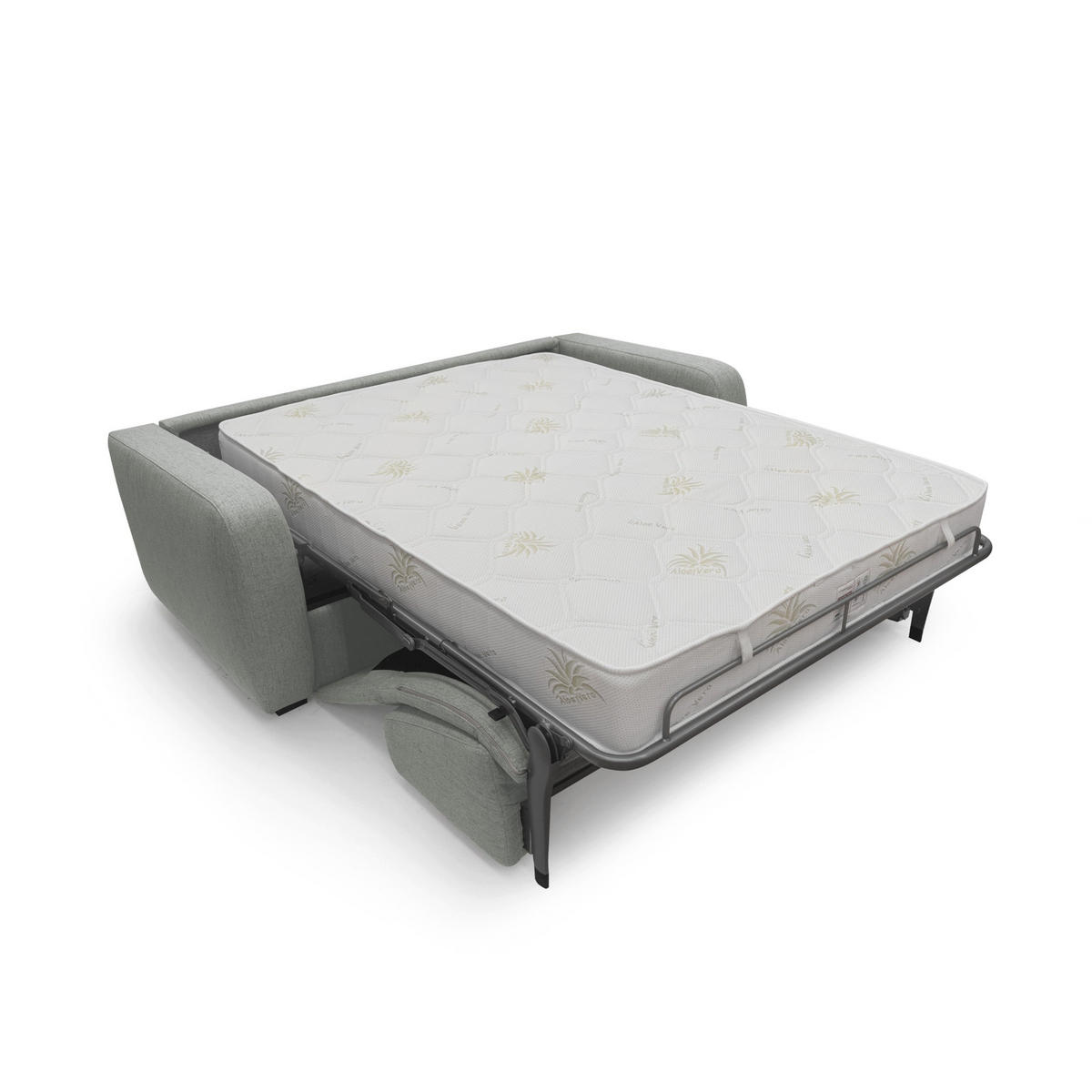 SCHLAFSOFA Duna - Hellgrau, Textil (215/93/100cm) - Divani.store