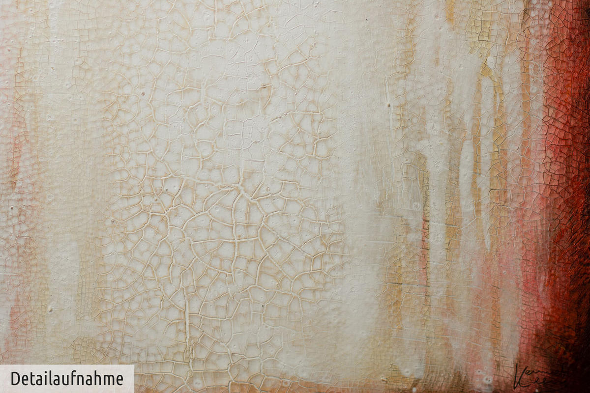 ACRYLBILD HANDGEMALT 150/50 cm - Rot/Braun, Holz/Textil (150/50cm) - KUNSTLOFT