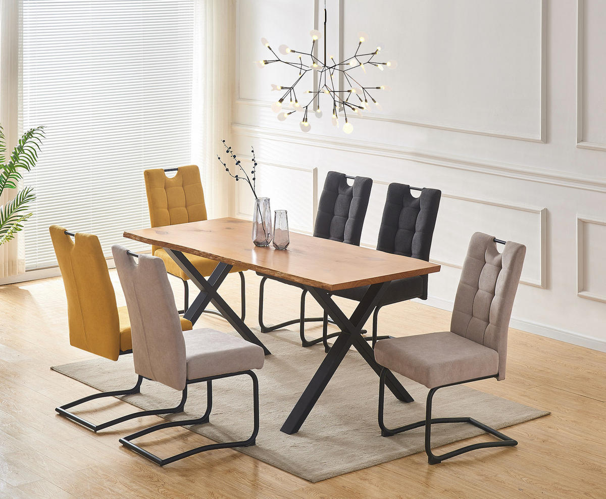 SCHWINGSTUHL SOFIA Grau 2 Stück - Grau, Textil/Metall (48/97/60cm) - B&D Home
