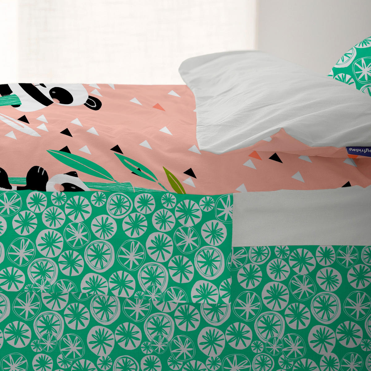 KINDER schlafsack Panda garden 90x200 cm Ohne füllung - Pink, Textil (90/200cm) - Happy Friday