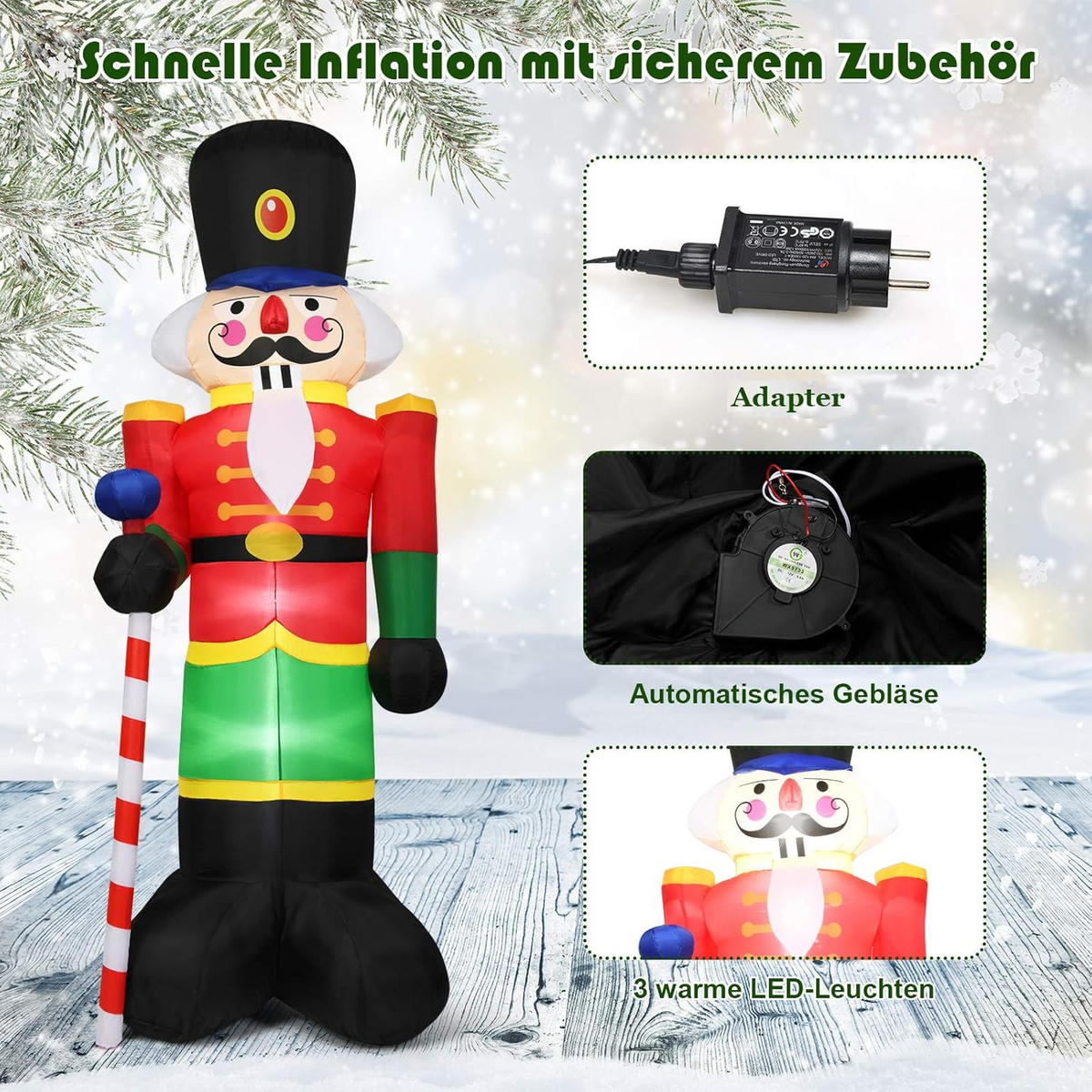 NUSSKNACKER SOLDAT 240cm Multicolor - Multicolor, Kunststoff (80/240/80cm) - COSTWAY