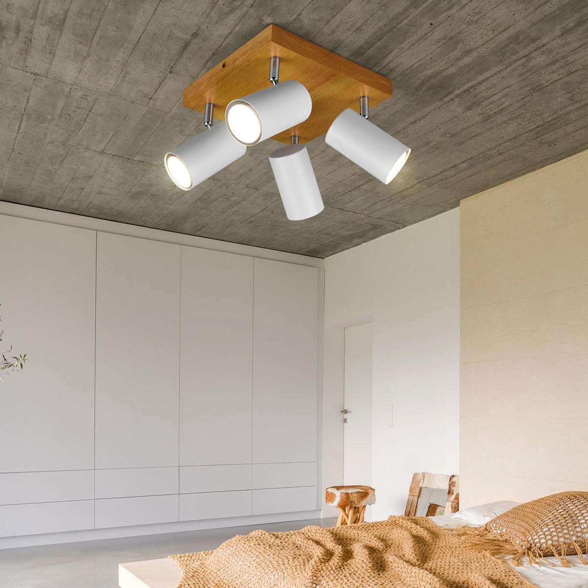 DECKENLEUCHTE Marley Holz Braun - Braun, Holz (22/22/16cm)