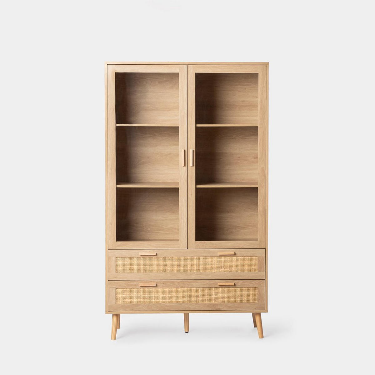 VITRINENSCHRANK DOPPELTER Tahiti Natürlich 100 cm x 170 cm - Naturfarben, Holzwerkstoff (100/170/40cm)