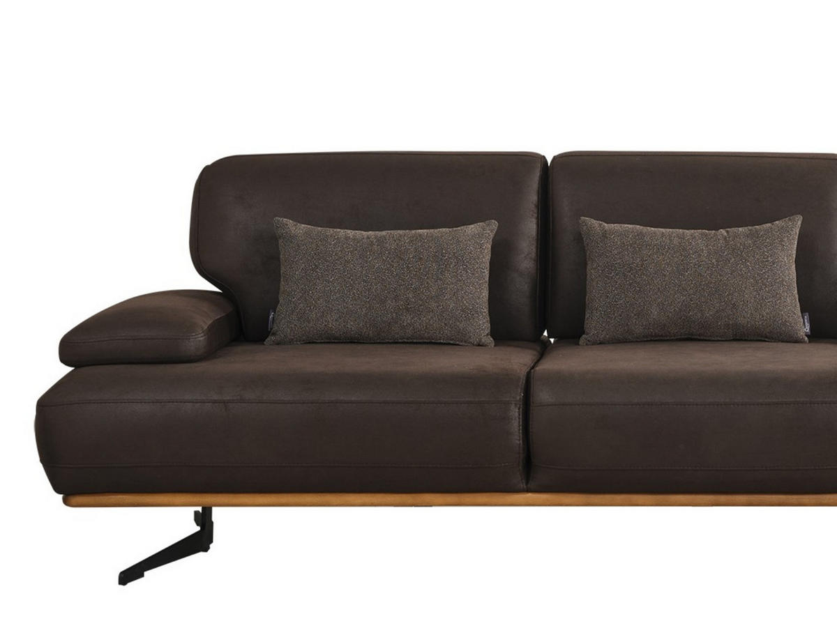 2 Sitzer SOFA Pegasus Samt Braun - Braun, Textil/Metall (205/90/105cm) - Villa Möbel