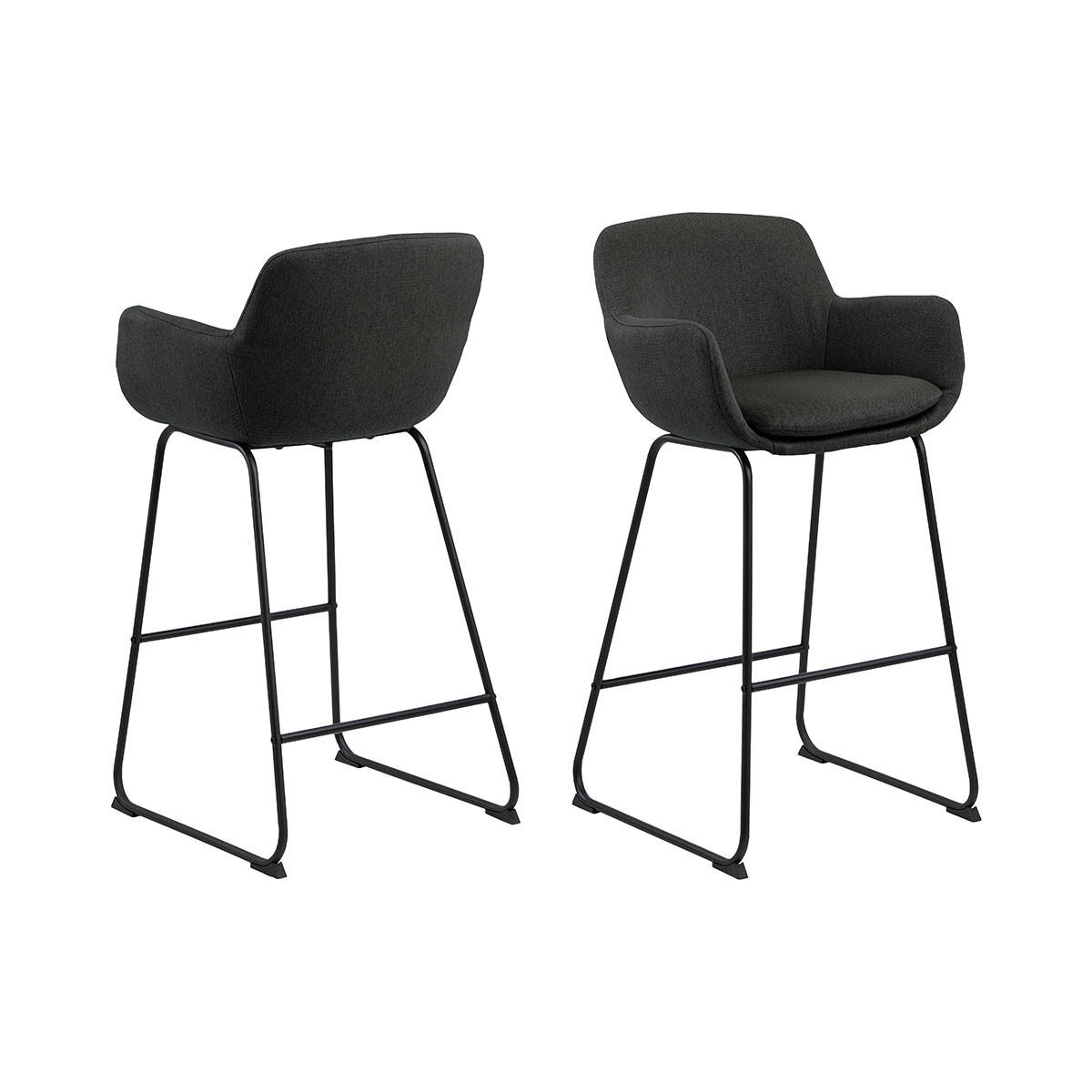 BARHOCKER 2er-Set dunkelgrau - Grau, Holzwerkstoff (52/100/53cm) - ebuy24