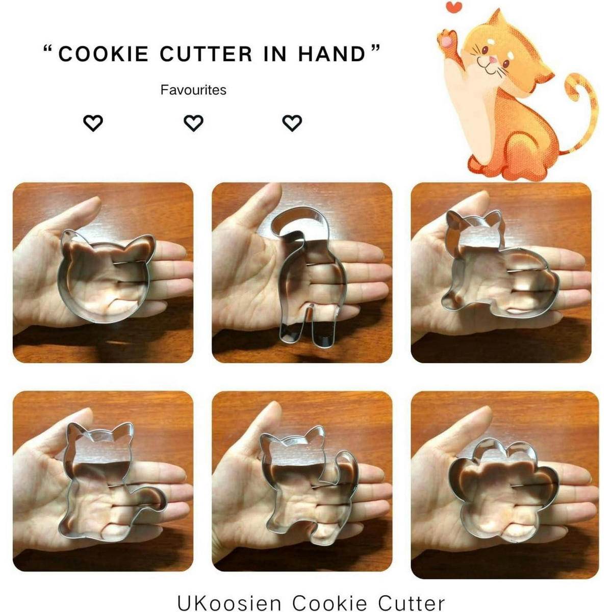 AUSSTECHFORMEN Katzen 6-teiliges Set Edelstahl - Multicolor, Metall (7.5/2/8.5cm)