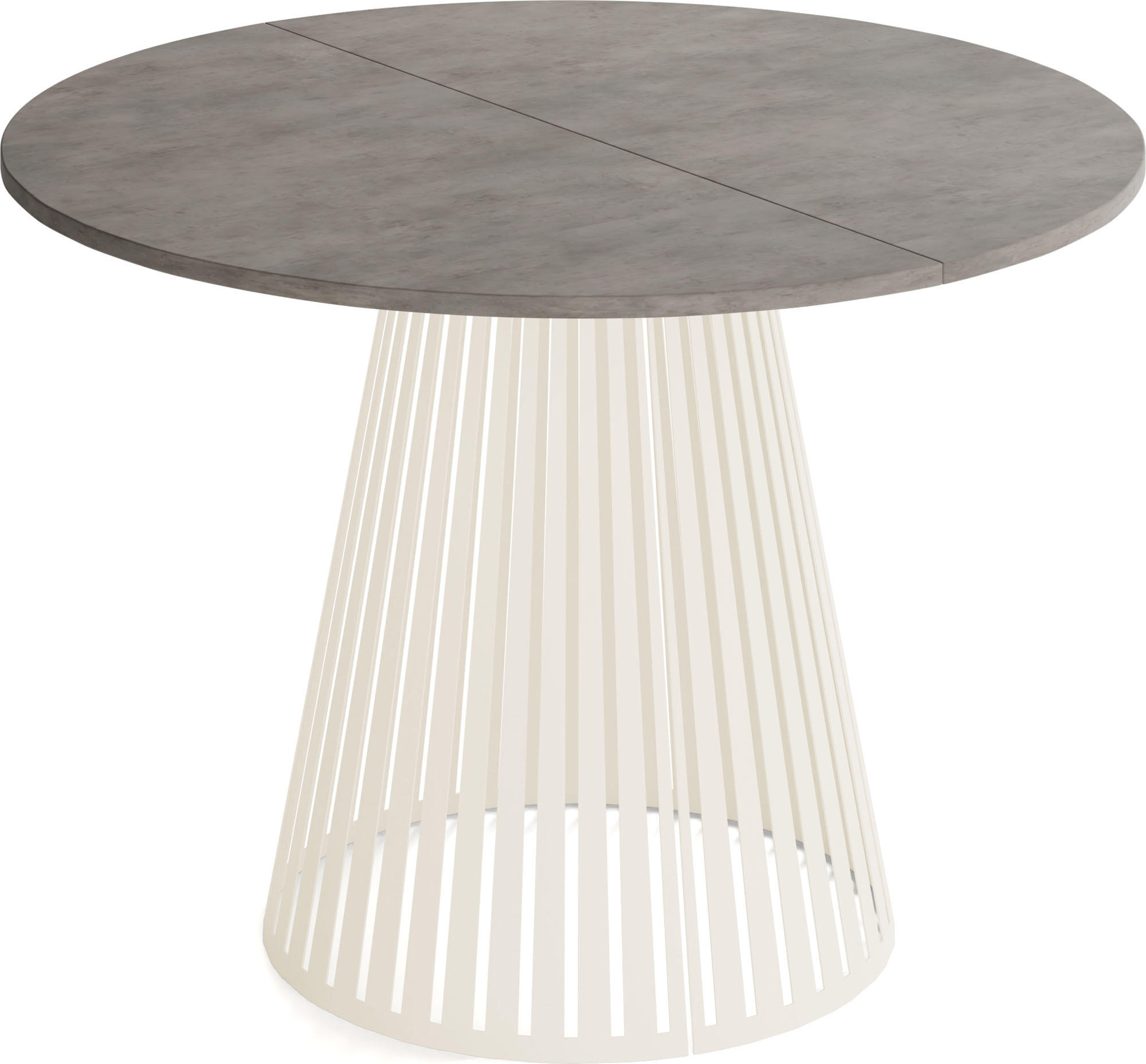 ESSTISCH Naro runder ausziehbarer, Beton-Optik Dunkelgrau 100-180/100/76 cm - Kaschmir/Dunkelgrau, Holzwerkstoff/Metall (100/100/76cm) - WFL GROUP