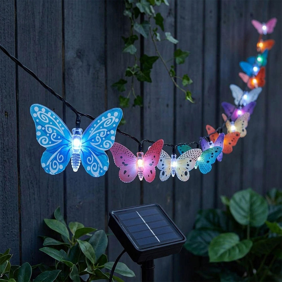 LED LICHTERKETTE Bunt Spritzwassergeschützt - Multicolor, Textil (268/5/5cm)