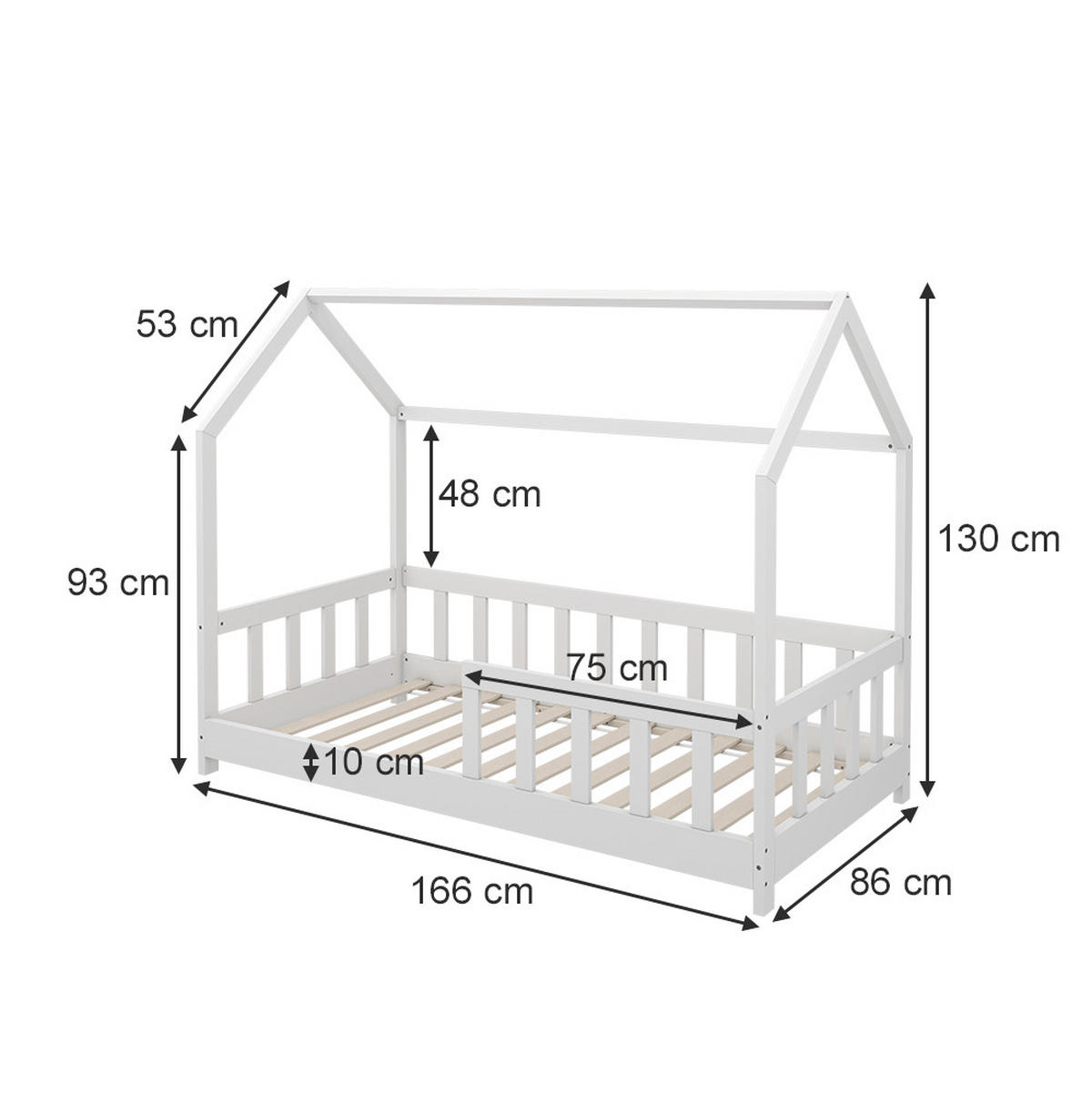 DOMÁCA POSTEĽ Michelle biely - biela, kompozitné drevo (80/160cm) - VitaliSpa