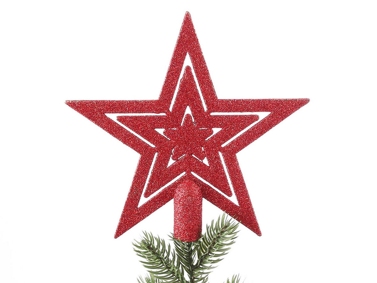 LAALU CHRISTBAUMKUGEL-SET 40 Ornamenten: Ornamente und Spitze rot mix 6-20 cm - Rot, Kunststoff (30/30/30cm) - LAALU