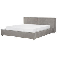 KÁRPITOZOTT ÁGY 180/200cm Szürke Linards - szürke, textil (180/200cm) - Beliani