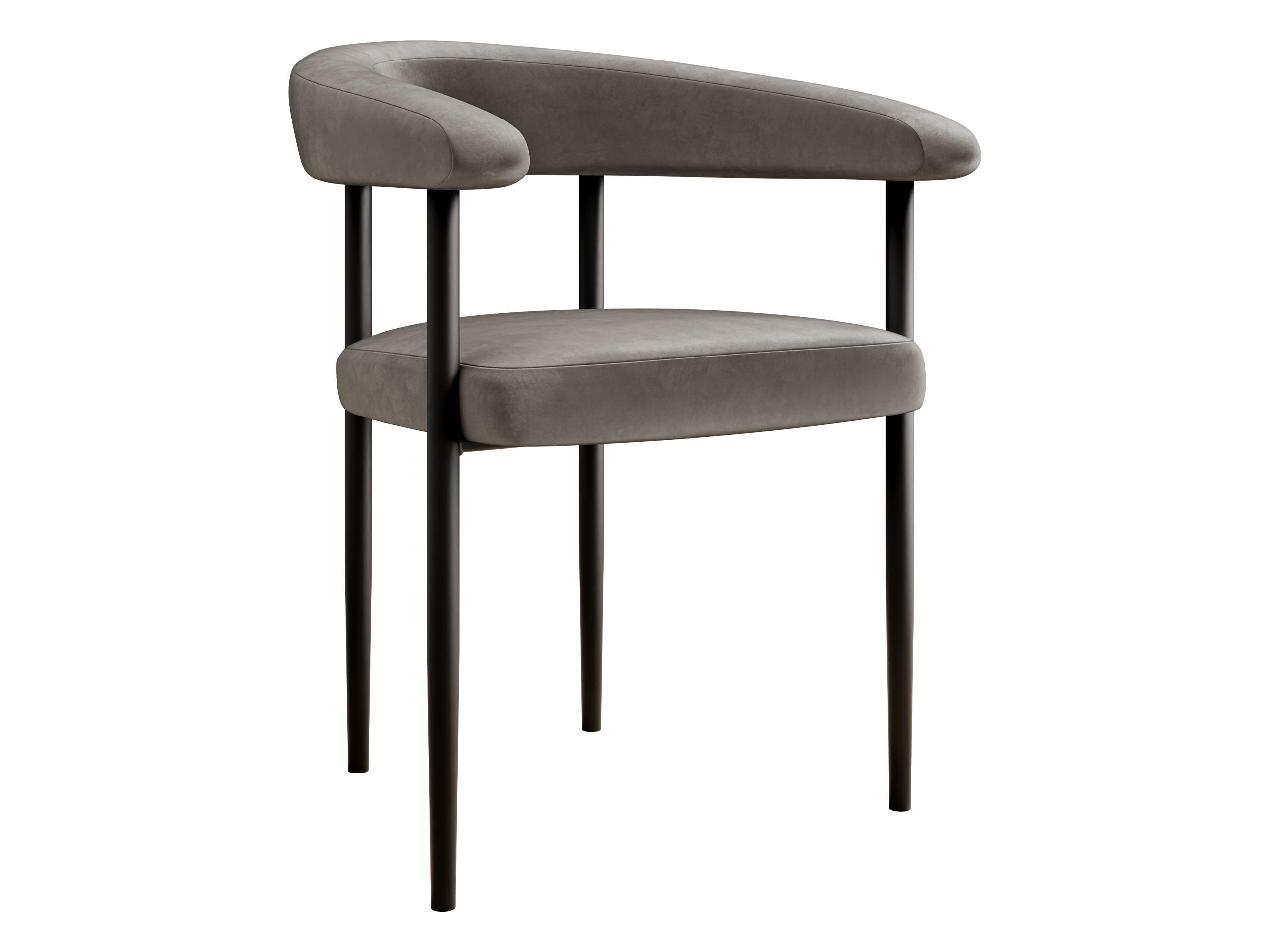 POLSTERSTUHL Aria - Schwarz/Grau, Textil/Metall (61/73/56cm) - MIRJAN24