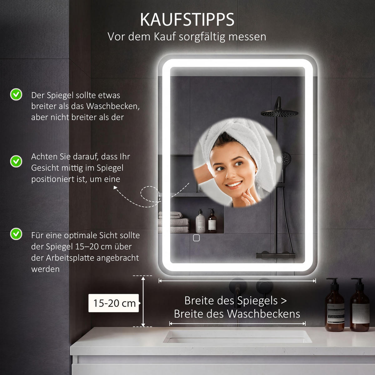 BADEZIMMERSPIEGEL DE-09299 Silber - Silberfarben, Glas (70/4/90cm) - ComfortXL