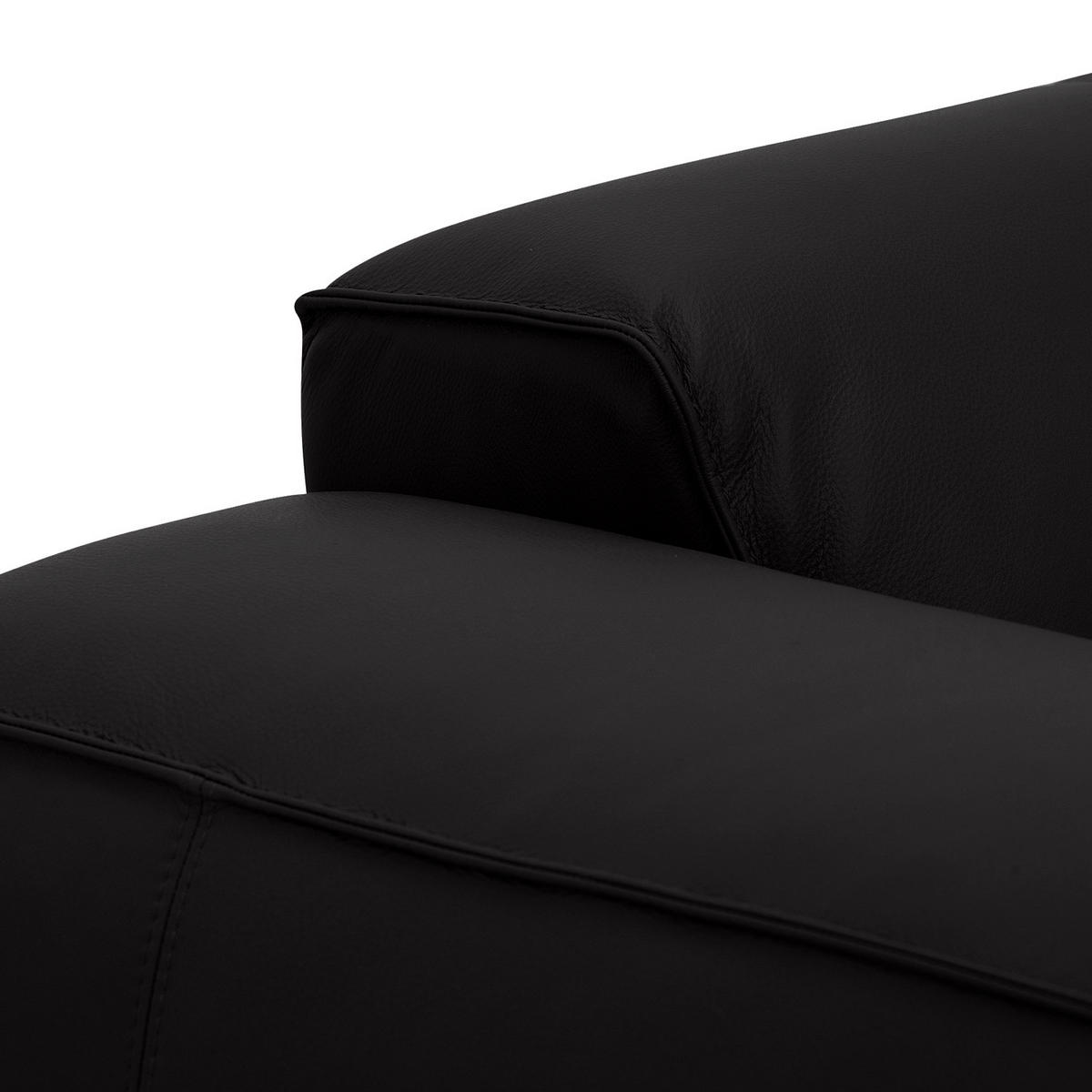 ECKSOFA mit Chaiselongue - Schwarz, Leder/Kunststoff (290/173cm) - home24
