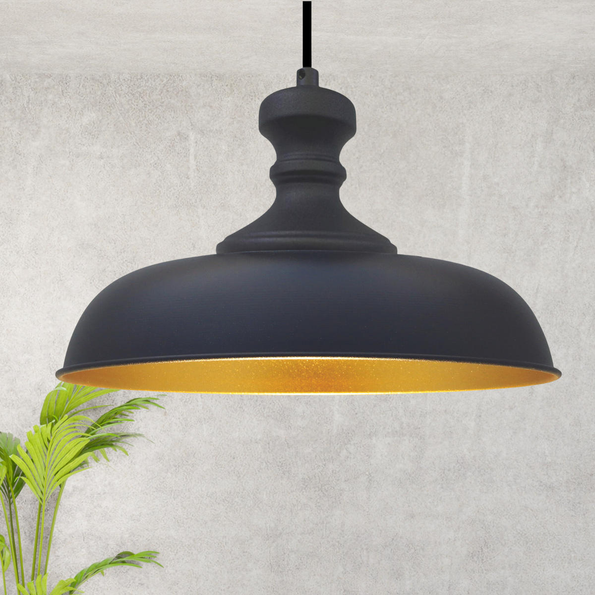 PENDELLEUCHTE Nota 31/35 cm - Goldfarben/Schwarz, Metall (35/31/35cm) - Bamyum