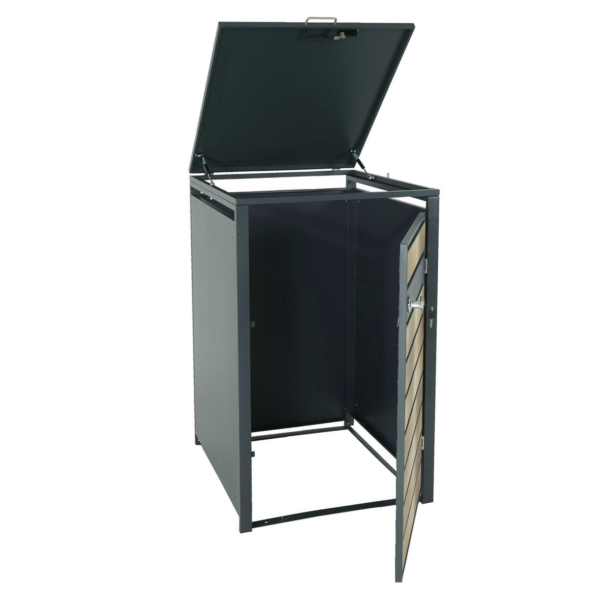 MÜLLTONNENBOX 1er XL 117x73x98cm Metall 36kg Anthrazit Gold - Goldfarben, Metall (73/117/98cm) - PROREGAL