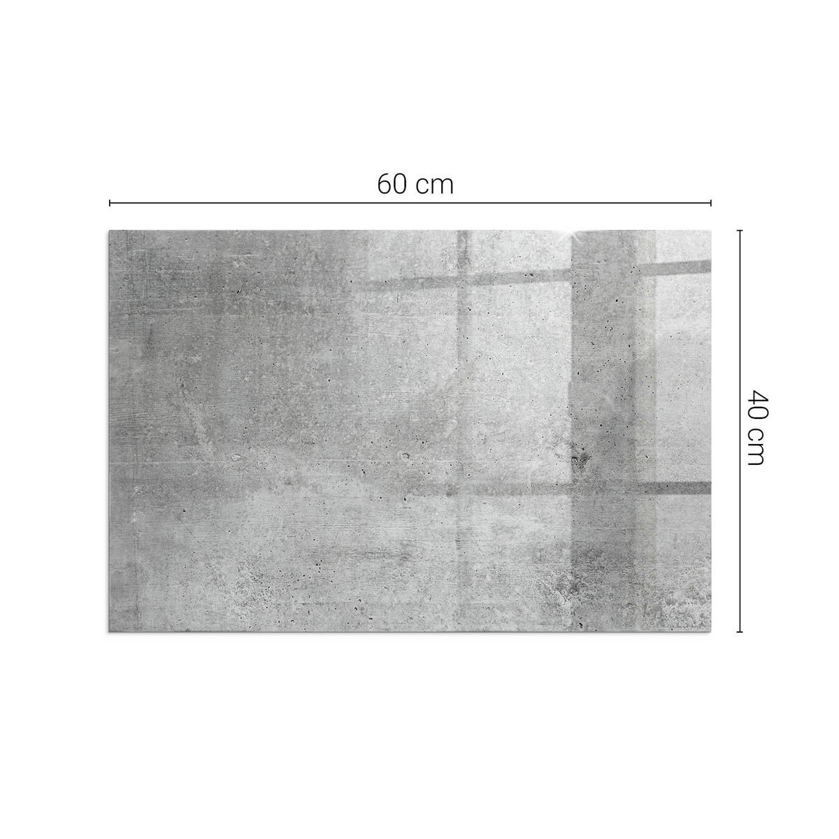 GLASPLATTE für Kamin 60x40 cm Grau - Grau, Glas (60/40/0.4cm) - ArtPrintCave