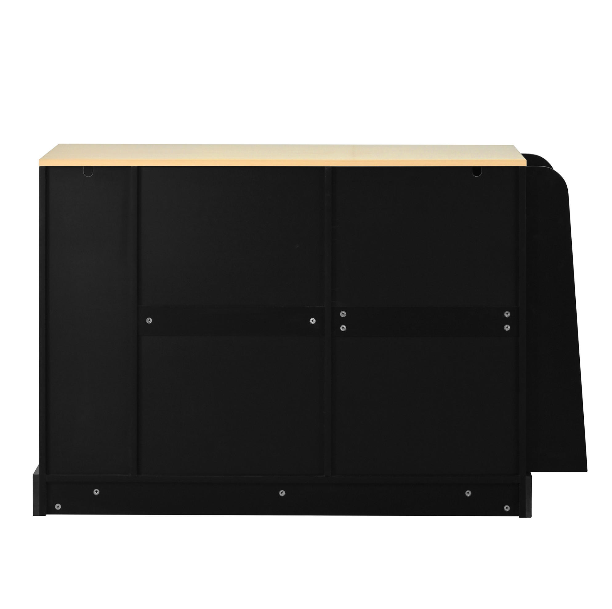 SIDEBOARD mit Mülleimerfach 133,5 x 40 x 86 cm Schwarz Holzoptik - Schwarz, Holzwerkstoff (133.5/86/40cm) - Meubliv