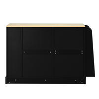 SIDEBOARD mit Mülleimerfach 133,5 x 40 x 86 cm Schwarz Holzoptik - Schwarz, Holzwerkstoff (133.5/86/40cm) - Meubliv